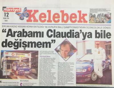 Hürriyet Gazetesi Kelebek Eki 12 Kasım 1996 Ercan Kazaz 96 Avrupa Ralli Şampiyonasından 3.lükle Döndü GZ36129 - 1