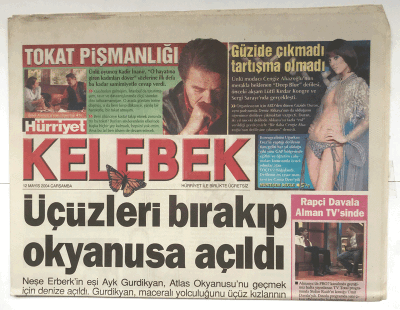 Hürriyet Gazetesi Kelebek Eki 12 Mayıs 2004 - Üçüzleri Bırakıp Okyanusa Açıldı GZ5276 - 2