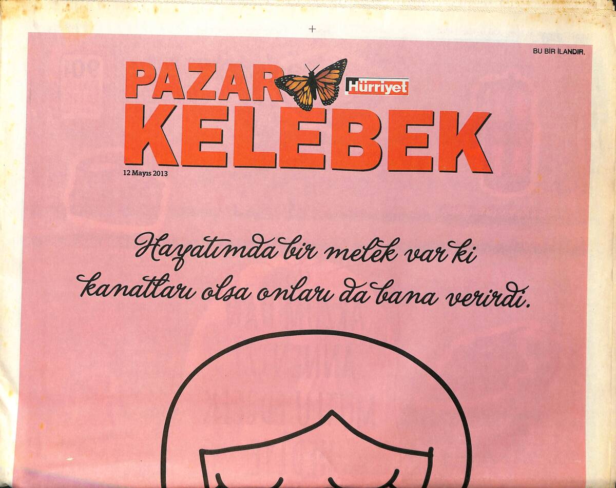 Hürriyet Gazetesi Kelebek Eki 12 Mayıs 2013 - Serdar Ortaç'ın Kayınbabası Kendisinde Üç Yaş Küçük - Teoman İyi Ki Müziğe Döndüm GZ155124 - 1