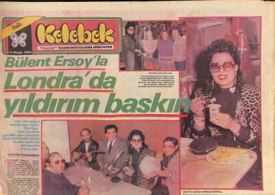 Hürriyet Gazetesi Kelebek Eki 12 Nisan 1983 - Bülent Ersoyla Londrada Yıldırım Baskın GZ113960 - 1