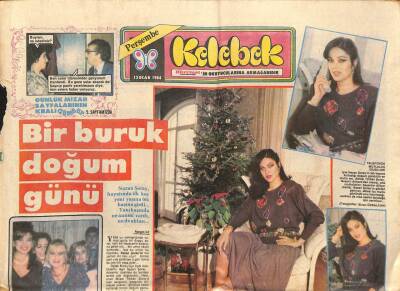 Hürriyet Gazetesi Kelebek Eki 12 Ocak 1984 - İşte Nazan Şorayın Tek Başına Kutladığı Doğum Gününün En Mutlu Anı GZ90976 - 1