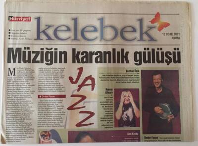 Hürriyet Gazetesi Kelebek Eki 12 Ocak 2001 - Müziğin Karanlık Gülüşü Jazz GZ18626 - 1