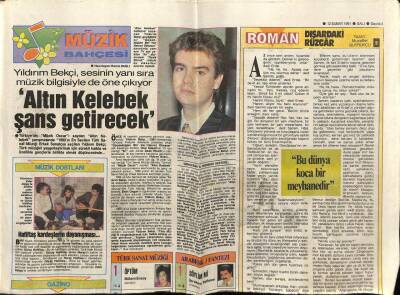 Hürriyet Gazetesi Kelebek Eki 12 Şubat 1991 - Yıldırım Bekçi,Altın Kelebek Uğur Getirdi GZ78311 - 1