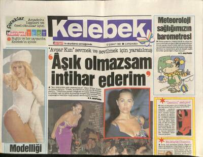 Hürriyet Gazetesi Kelebek Eki 12 Şubat 1992 - Erdinçin Derdi , Sürekli Kuzeniyle Anılmak * Kayahanzade GZ115246 - 1
