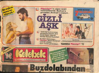 Hürriyet Gazetesi Kelebek Eki 12 Temmuz 1984 - Müjde Ar ,Yılların Sinema Oyuncusu GZ90839 - 1