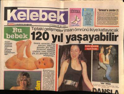 Hürriyet Gazetesi Kelebek Eki 12 Temmuz 1991 - Elif Mumcu, Gümbür Gümbür Terapi GZ75774 - 1