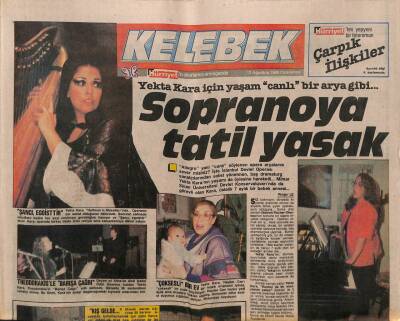 Hürriyet Gazetesi Kelebek Eki 13 Ağustos 1988 - Yekta Kara İçin Yaşam Canlı Bir Arya Gibi... GZ93841 - 1