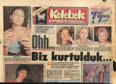 Hürriyet Gazetesi Kelebek Eki 13 Ekim 1984 - Raquel Welch Korkmuyor... GZ115136 - 1