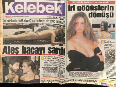 Hürriyet Gazetesi Kelebek Eki 13 Ekim 1990 - Melike İle Burhan Çaçan GZ75748 - 1