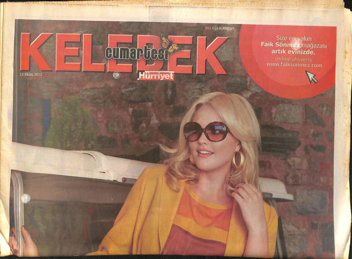 Hürriyet Gazetesi Kelebek Eki 13 Ekim 2012 - Kıvanç Tatlıtuğ Her Şey Yolunda - Muhteşem Selçuk GZ155084 - 1