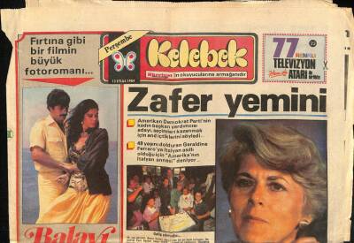 Hürriyet Gazetesi Kelebek Eki 13 Eylül 1984 - Fee Schwalke , Bodruma Tatile Gelirken Paraşütünü de Birlikte Getirmişti GZ92106 - 1