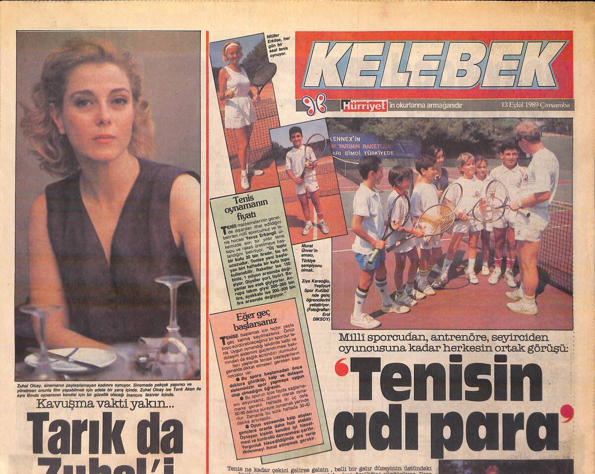Hürriyet Gazetesi Kelebek Eki 13 Eylül 1989 - Tarık Akan'da Zuhal'i Bekliyor - Sezen Böyle Sever GZ156205 - 1