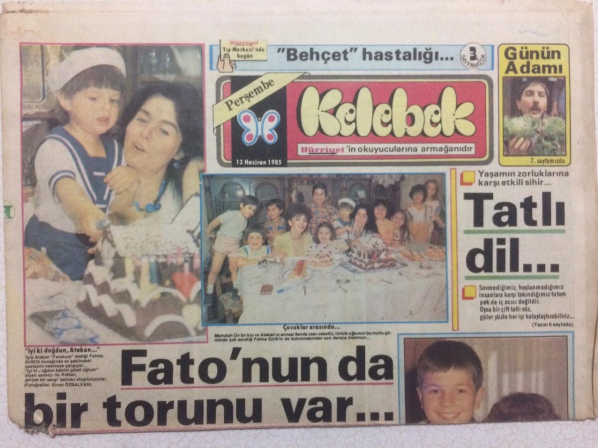 Hürriyet Gazetesi Kelebek Eki 13 Haziran 1985 - Fatma Girikin Torunu, Kamelyanın Gerçek Romeosu GZ27470 - 1