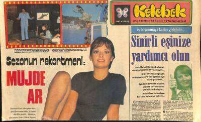 Hürriyet Gazetesi Kelebek Eki 13 Kasım 1976 - Sezonun Rekortmeni Müjde Ar GZ115192 - 1