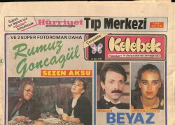 Hürriyet Gazetesi Kelebek Eki 13 Mart 1985 - Cihan Ünal , Körebe Filminin Özel Galasına , Eşi Ve Rol Arkadaşı Türkan Şoray İle Geldi GZ90675 - 1