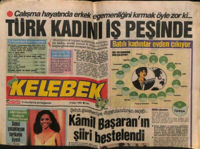 Hürriyet Gazetesi Kelebek Eki 13 Mart 1990 - Kamil Başaranın Şiiri Bestelendi GZ61824 - 1