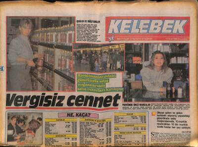 Hürriyet Gazetesi Kelebek Eki 13 Ocak 1988 - Havaalanlarındaki Gümrüksüz Satış Mağazalarında Satış Rekorları Kırılıyor Vergisiz Cennet GZ93936 - 1