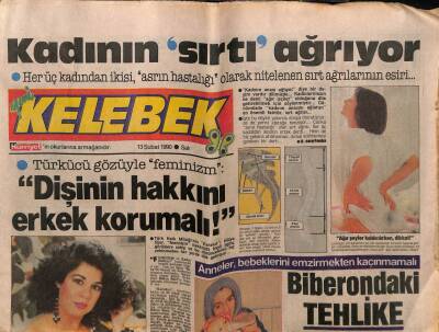 Hürriyet Gazetesi Kelebek Eki 13 Şubat 1990 - Hülya Süer,Dişinin Hakkını Erkek Korumalı GZ63415 - 1