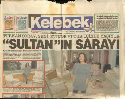 Hürriyet Gazetesi Kelebek Eki 13 Şubat 1992 - Suna Yıldızoğlunun Gecesi - Türkan Şorayın Sarayı GZ123007 - 1