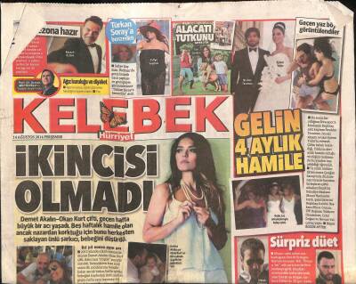 Hürriyet Gazetesi Kelebek Eki 14 Ağustos 2014 - Demet Akalın-Okan Kurt Çifti , Geçen Hafta Büyük Bir Acı Yaşadı GZ116766 - 1