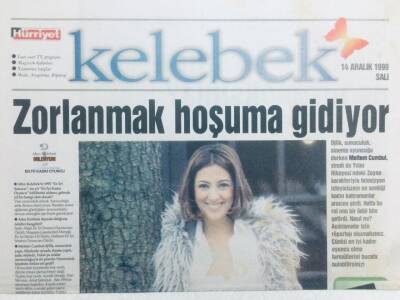 Hürriyet Gazetesi Kelebek Eki 14 Aralık 1999 - Meltem Cumbul,Zorlanmak Hoşuma Gidiyor GZ41999 - 1