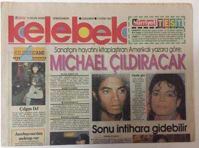 Hürriyet Gazetesi Kelebek Eki 14 Ekim 1992 - Mıchael Jackson Çıldıracak GZ25145 - 1