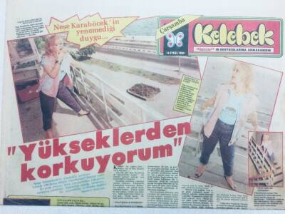 Hürriyet Gazetesi Kelebek Eki 14 Eylül 1983 - Neşe KaraböcekYükseklerden Korkuyorum GZ42013 - 1