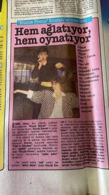 Hürriyet Gazetesi Kelebek Eki 14 Eylül 1987 - Küçük Prens Emrahın Marifeti , Hem Ağlatıyor , Hem Oynatıyor GZ94235 - 2