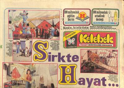 Hürriyet Gazetesi Kelebek Eki 14 Haziran 1984 - Sirkte Hayat... GZ80182 - 1