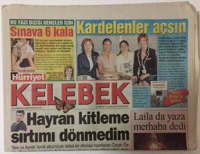 Hürriyet Gazetesi Kelebek Eki 14 Haziran 2004 - Özcan Deniz Hayran Kitleme Sırtımı Dönmedim GZ20044 - 1