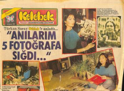 Hürriyet Gazetesi Kelebek Eki 14 Kasım 1982 - Türkan Şoray Anılarım 5 Fotoğrafa Sığdı... GZ114381 - 1