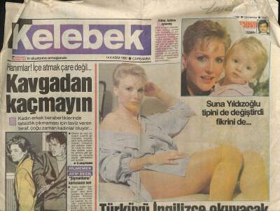 Hürriyet Gazetesi Kelebek Eki 14 Kasım 1990 - Suna Yıldızoğlu Tipini de Değiştirdi Fikrini de... GZ122941 - 1