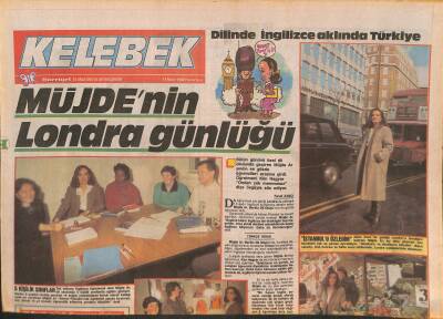 Hürriyet Gazetesi Kelebek Eki 14 Mart 1988 - Müjde Arın Londra Günlüğü GZ127520 - 1