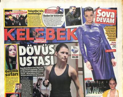 Hürriyet Gazetesi Kelebek Eki 14 Mart 2013 - Dövüş Ustası Beren Saat GZ115939 - 1