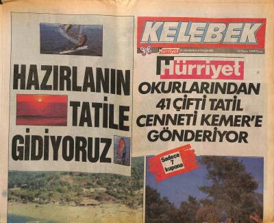 Hürriyet Gazetesi Kelebek Eki 14 Mayıs 1989 - Ödüllü Şarkılar * Belkıs Akkale - Zerrin Özer - Zekai Tunca GZ113726 - 1