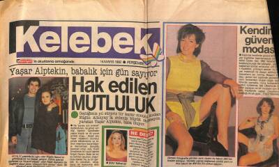 Hürriyet Gazetesi Kelebek Eki 14 Mayıs 1992 - Yaşar Alptekin Babalık İçin Gün Sayıyor GZ75669 - 1
