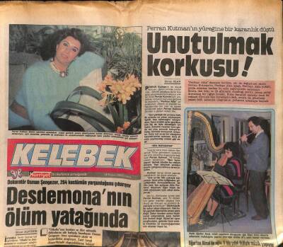 Hürriyet Gazetesi Kelebek Eki 14 Nisan 1989 - Perran Kutmanın Yüreğine Bir Karanlık Düştü GZ113686 - 1