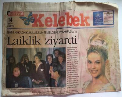 Hürriyet Gazetesi Kelebek Eki 14 Nisan 1997 - Laiklik Ziyareti ... GZ39018 - 1