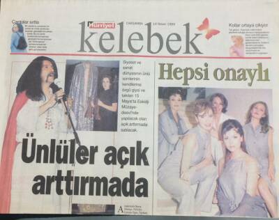Hürriyet Gazetesi Kelebek Eki 14 Nisan 1999 Barış Mançonun Kaftanı Satılıyor GZ36104 - 1