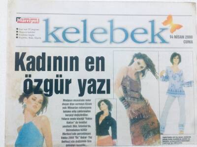 Hürriyet Gazetesi Kelebek Eki - 14 Nisan 2000 - Kadının En Özgür Yazı GZ46397 - 2