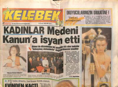 Hürriyet Gazetesi Kelebek Eki 14 Ocak 1990 - Kadınlar Medeni Kanuna İsyan Etti GZ63508 - 2