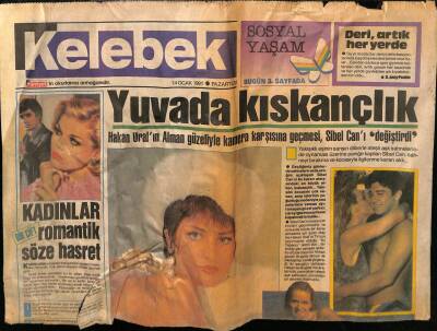 Hürriyet Gazetesi Kelebek Eki 14 Ocak 1991 - Sibel Can Hakan Ural Yuvada Kıskançlık GZ75684 - 1