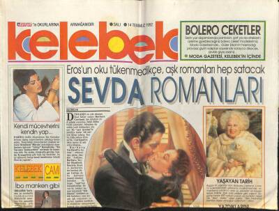 Hürriyet Gazetesi Kelebek Eki 14 Temmuz 1992 - Sevda Romanları GZ61953 - 2