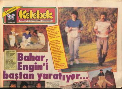 Hürriyet Gazetesi Kelebek Eki 15 Ekim 1983 - Fenerbahçeli Engin Ve Bahar Erdeniz, Ajda Pekkan Ve Ekrem Bora, Adile Naşit Ve Münir Özkul Foto Roman GZ91807 - 1