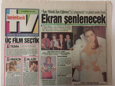 Hürriyet Gazetesi Kelebek Eki 15 Haziran 1993 - Ekranda Hüner Coşkuner Rüzgarı GZ25162 - 1