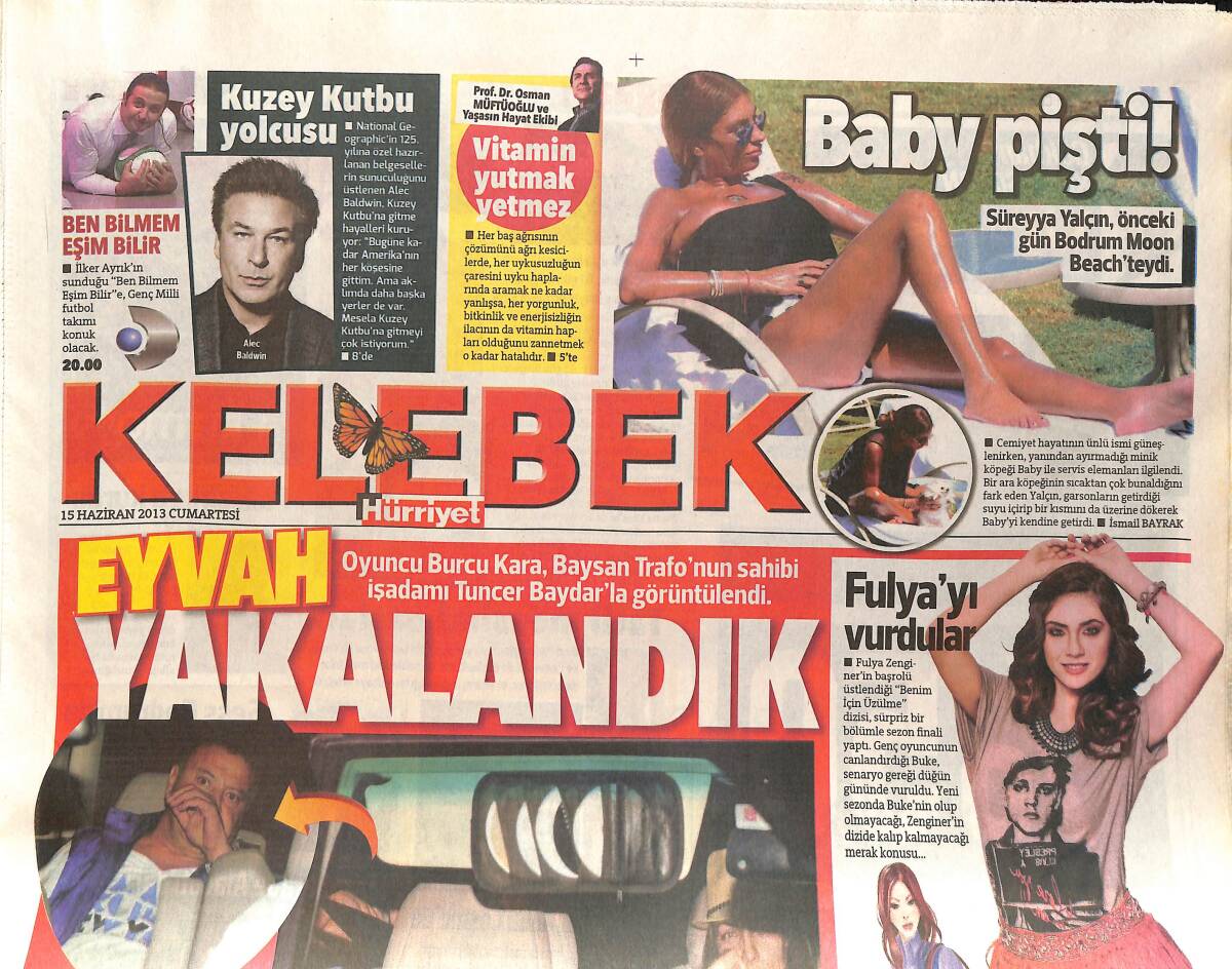 Hürriyet Gazetesi Kelebek Eki 15 Haziran 2013 - Kenan İmirzalıoğlu: Ahlaksızlar! - Sürpriz Yakınlaşma: Miley Cyrus, Justin Bieber GZ155172 - 1
