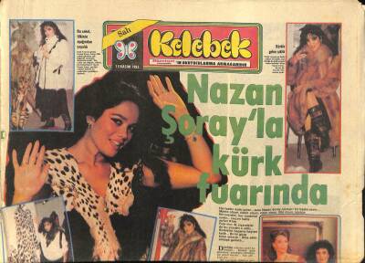 Hürriyet Gazetesi Kelebek Eki 15 Kasım 1983 - Nazan Şorayla Kürk Fuarında GZ114835 - 1