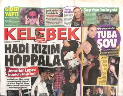 Hürriyet Gazetesi Kelebek Eki 15 Kasım 2012 - Jennifer Lopez İstanbula Böyle İndi GZ104907 - 1