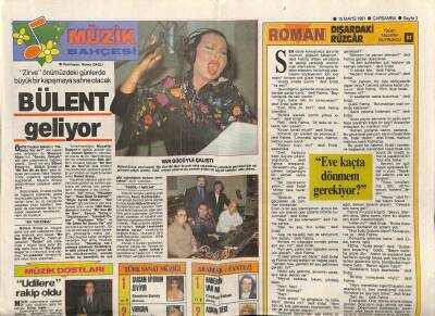 Hürriyet Gazetesi Kelebek Eki 15 Mayıs 1991 - Bülent Ersoy Geliyor GZ78334 - 1
