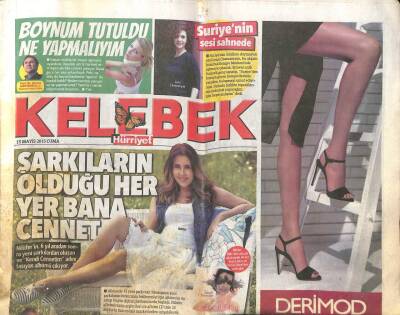 Hürriyet Gazetesi Kelebek Eki 15 Mayıs 2015 - Nilüfer Şarkıların Olduğu Her Yer Bana Cennet GZ100207 - 1